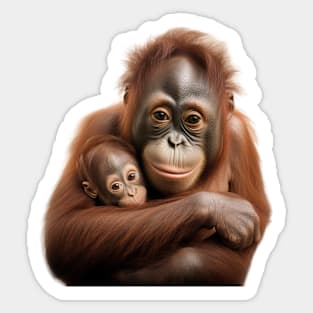 Sweetest Orangutan mother Sticker